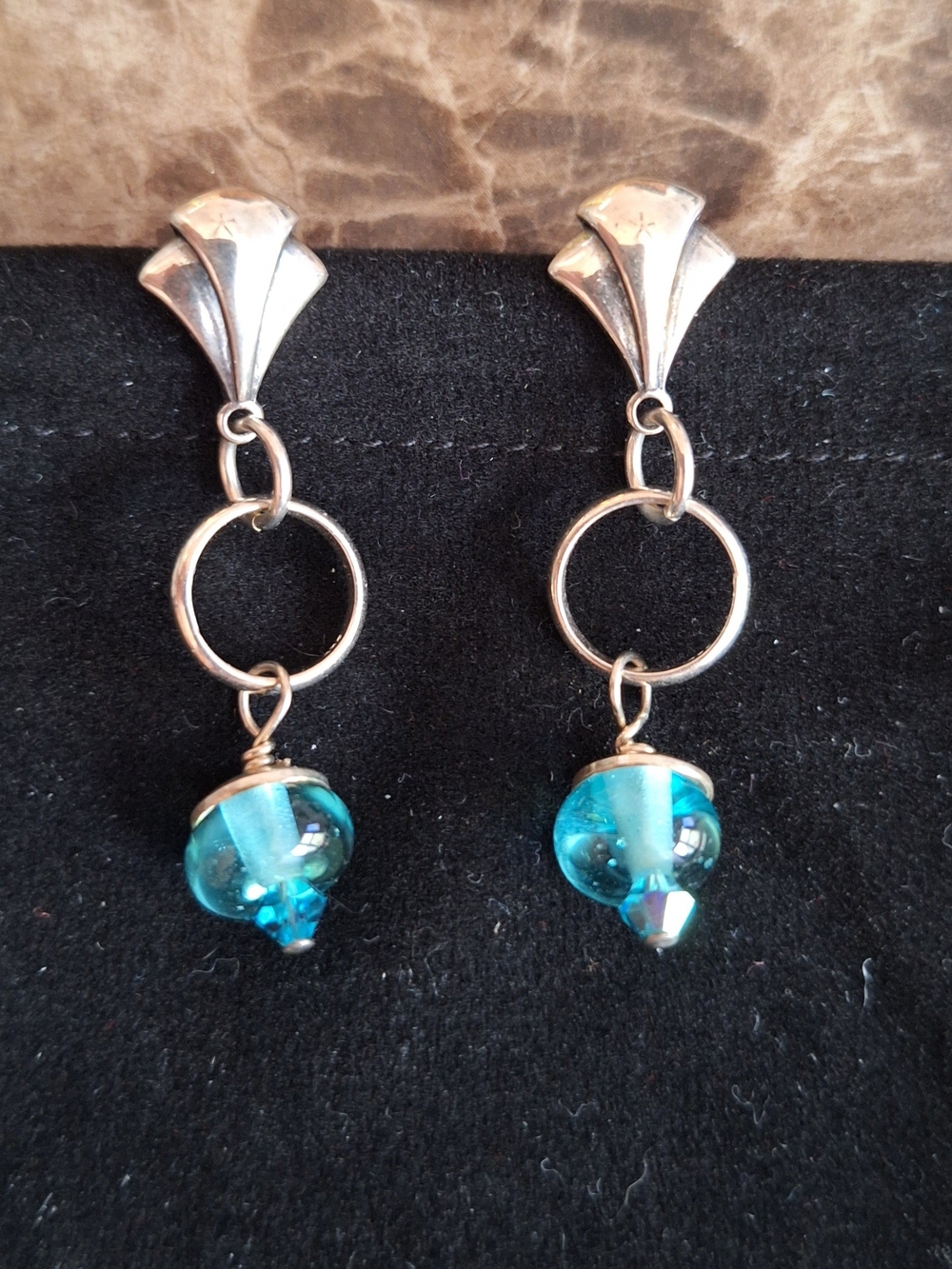 Sterling Blue Topaz Dangle Earrings